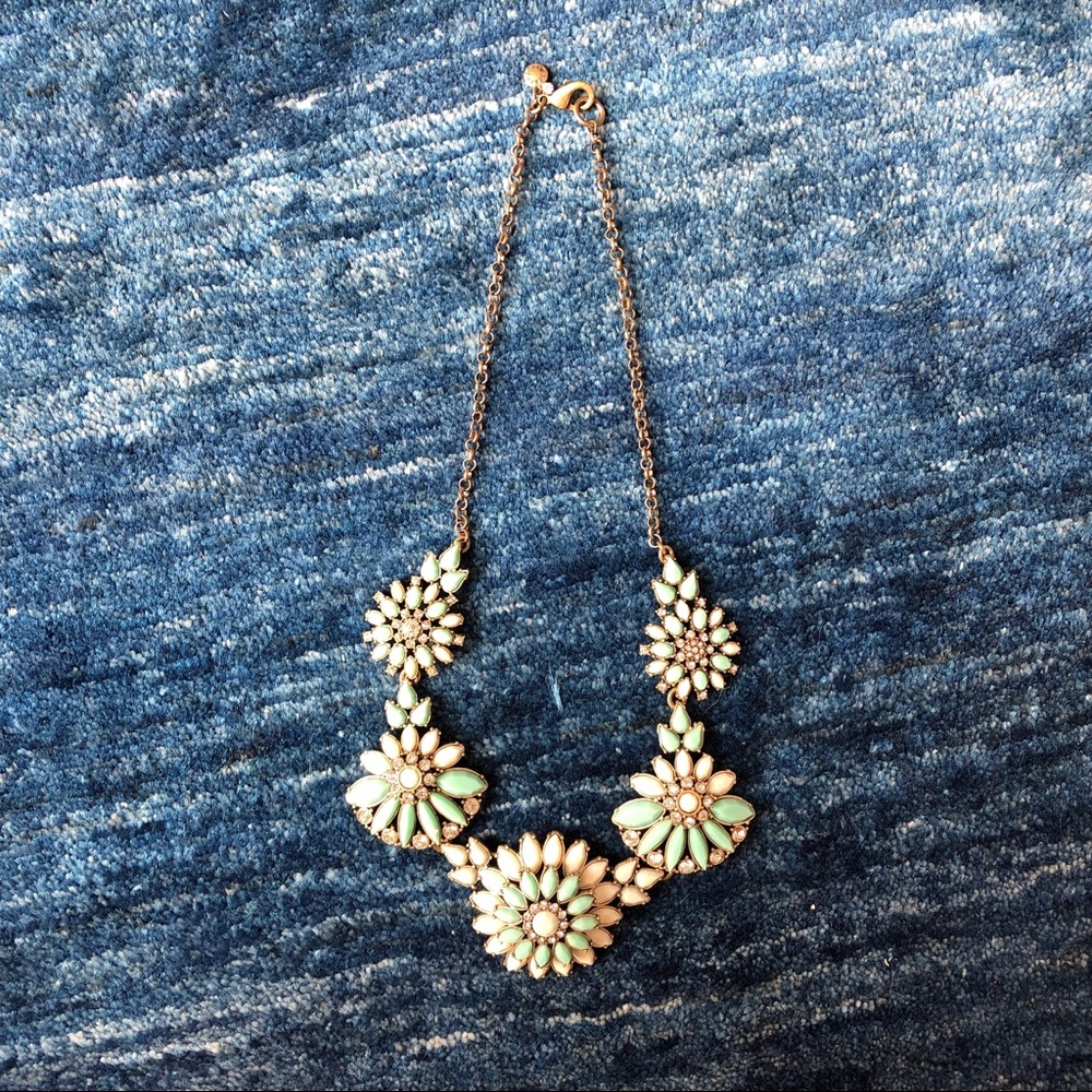 J. Crew Cream & Turquoise Statement necklace